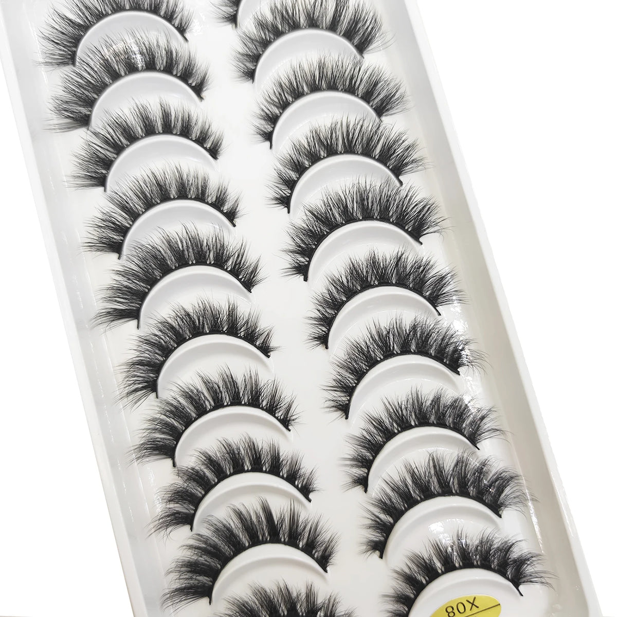 10 Pairs Natural 3d Mink Lashes Soft False Eyelashes Cross Messy Dense Eye Lashes Extension Makeup Faux Cils Cat Mini