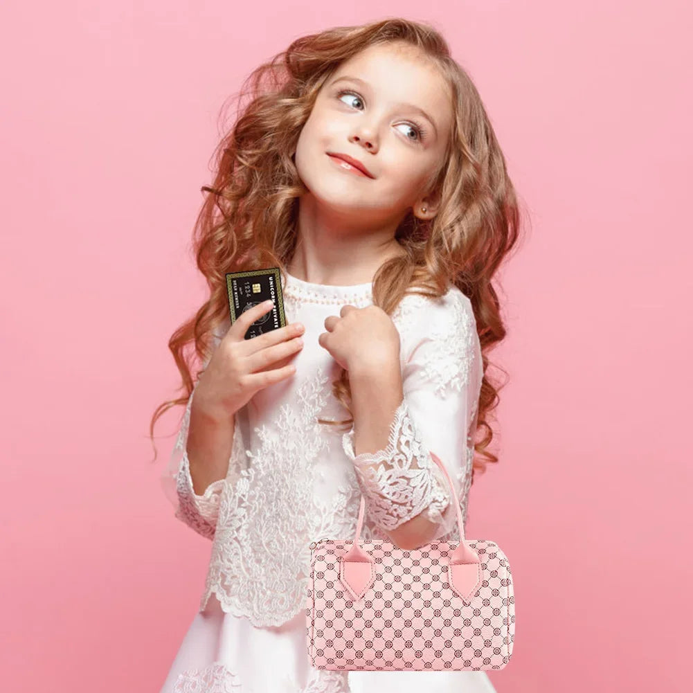 Little Girls Play Purse Kids Pretend Play Purse Cell Phone/Makeup/Keys Princess Makeup Cosmetic Set for Christmas Birthday Gift