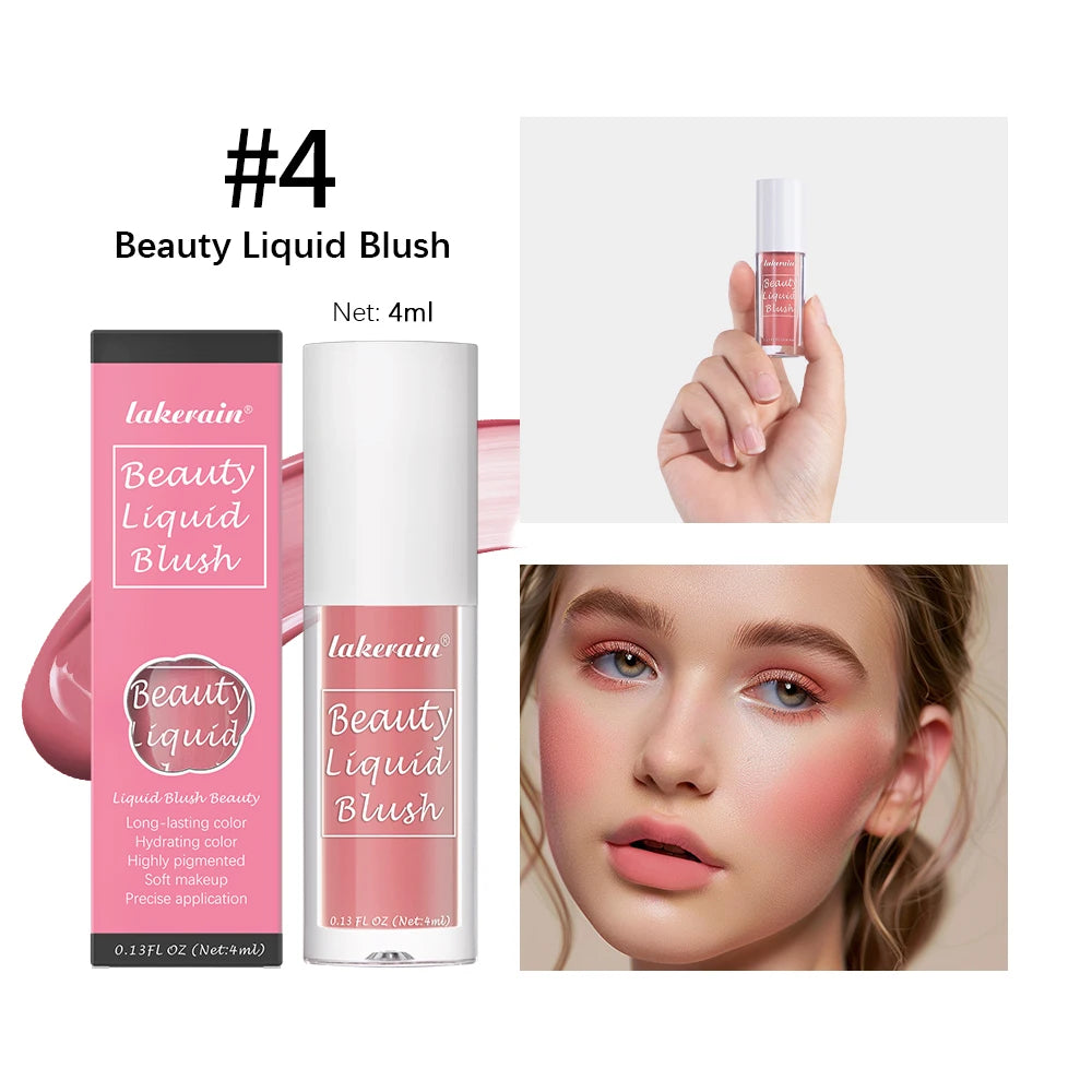 9 Shades Beauty Liquid Blush Lightweight Blendable Dewy Finish Liquid Cheek Tint Long‑Wearing Natural Flush Multi‑Use Face Blush Makeup