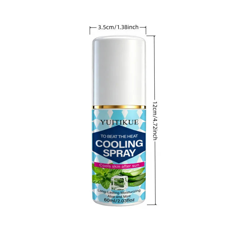 YUITIKUE Cooling Spray, Refreshing Aloe Mint Mist, After Sun Skin Moisturizer for Summer Outdoor Daily Body Skin Care