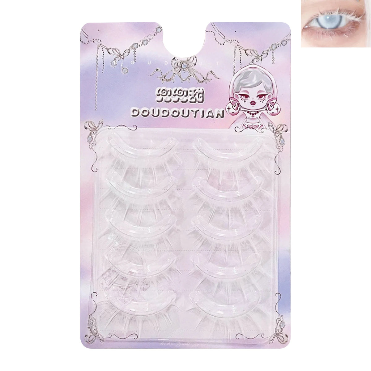 White lashes full strips Natural manga False Eyelashes DIY Wispy Strip lash For Women Halloween Christmas Party makeups