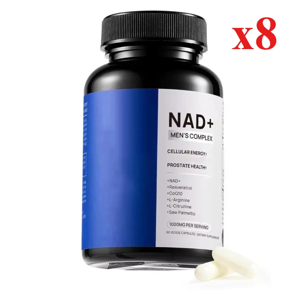 NAD+ Men’s Complex with L-Arginine CoQ10 & Resveratrol – Daily Energy Antioxidant & Wellness Support Vegan Non-GMO 60 Capsules
