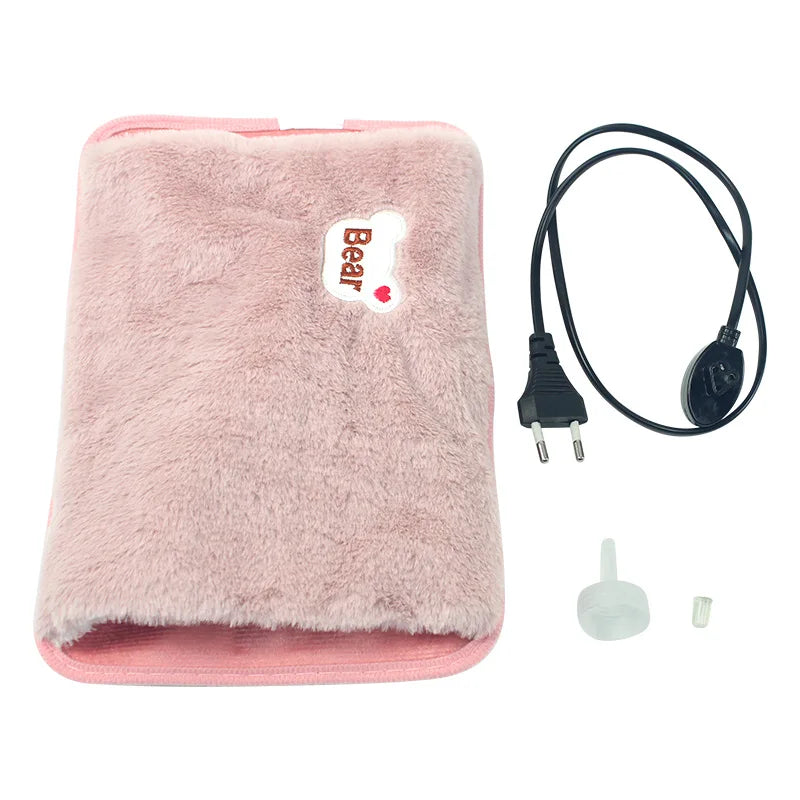 Rechargeable Hot Water Bottle Cute Electric Hand Warmer EU Plug Reusable Hot Compress Bag Heating Pad Hand Pocket Warmer