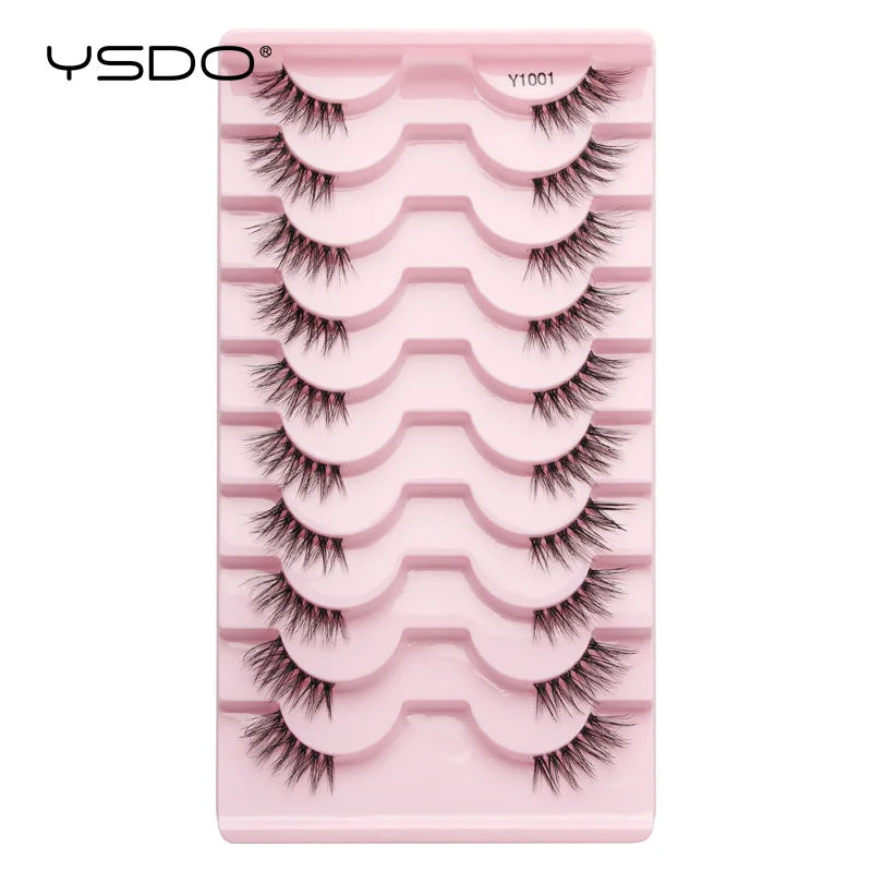 YSDO 5/10 Pairs Natural Eyelash Extension Hand Made Maquilagem Fluffy Fake Half Lashes Soft 3D Mink Lashes Makeup Faux Cilios