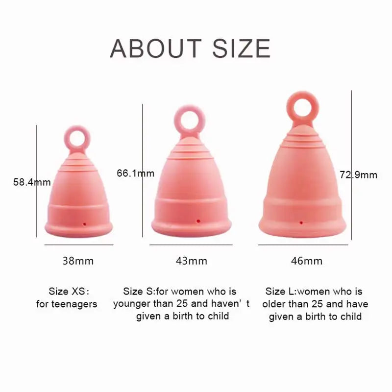 Certified Cup Kit Steam Sterilizer Applicator Reusable Soft Silicone Lady Cup Sterilization Women Health Care Feminine Hygiene