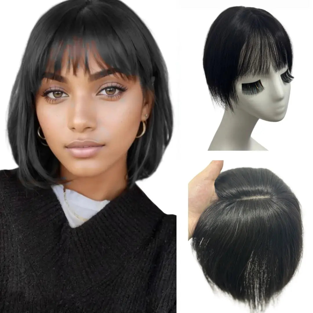 Anemone Lace Base Human Hair Toppers Brazilian Natural Hairpiece Clip In Extension For Hair Volume Non-Remy