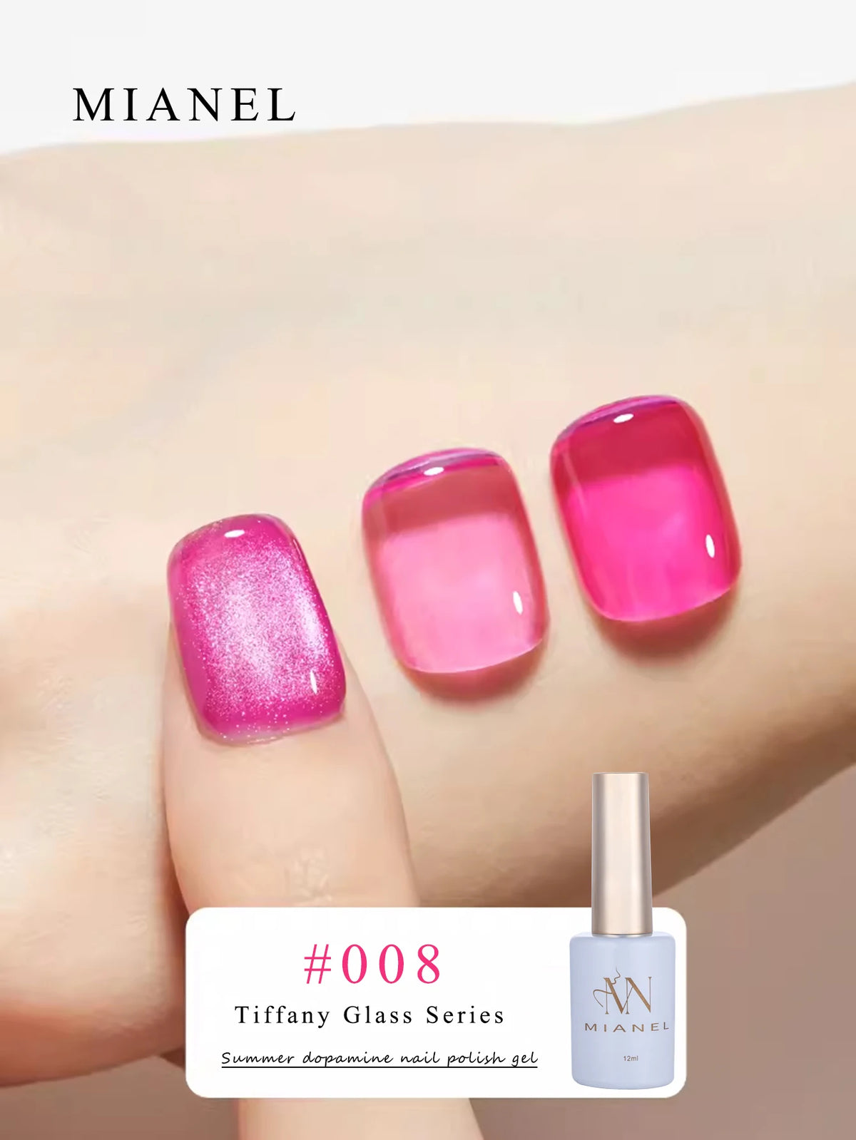 MIANEL 12ML Candy Glass Gel Nail Polish Set Ice-Clear Dopamine Spring Nails Fantasy Nail Art 1-10 Pcs