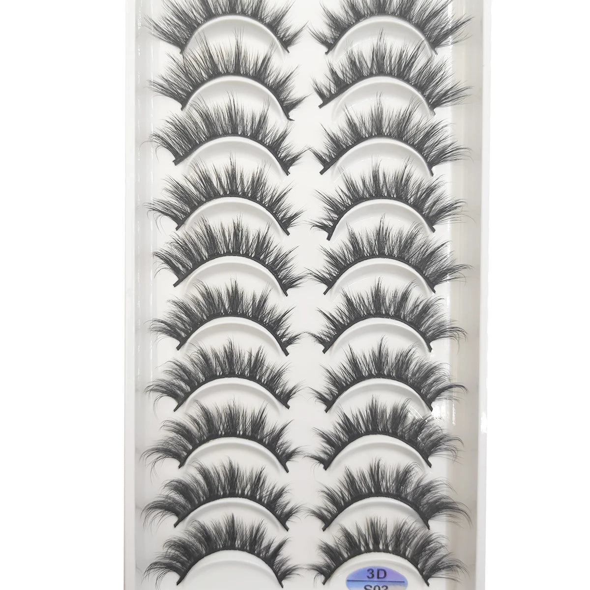 10 Pairs Natural 3d Mink Lashes Soft False Eyelashes Cross Messy Dense Eye Lashes Extension Makeup Faux Cils Cat Mini