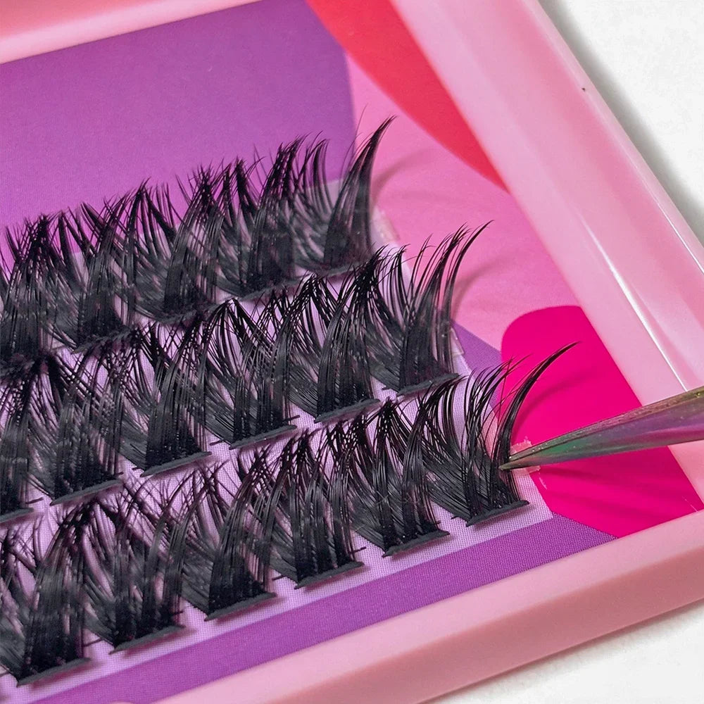 Maria Sasha 80D 100D Fan Short Tip Black False Eyelashes Natural Thick Eyelashes Soft Daily False Eyelashes Shining Makeup Tools