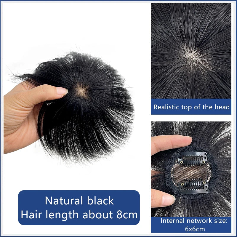 Mens Wig Human Hair Toupee Swiss Lace Pieces Wigs Natural Breathable Thinning Hair Cover-Up Forehead Balding Concealment