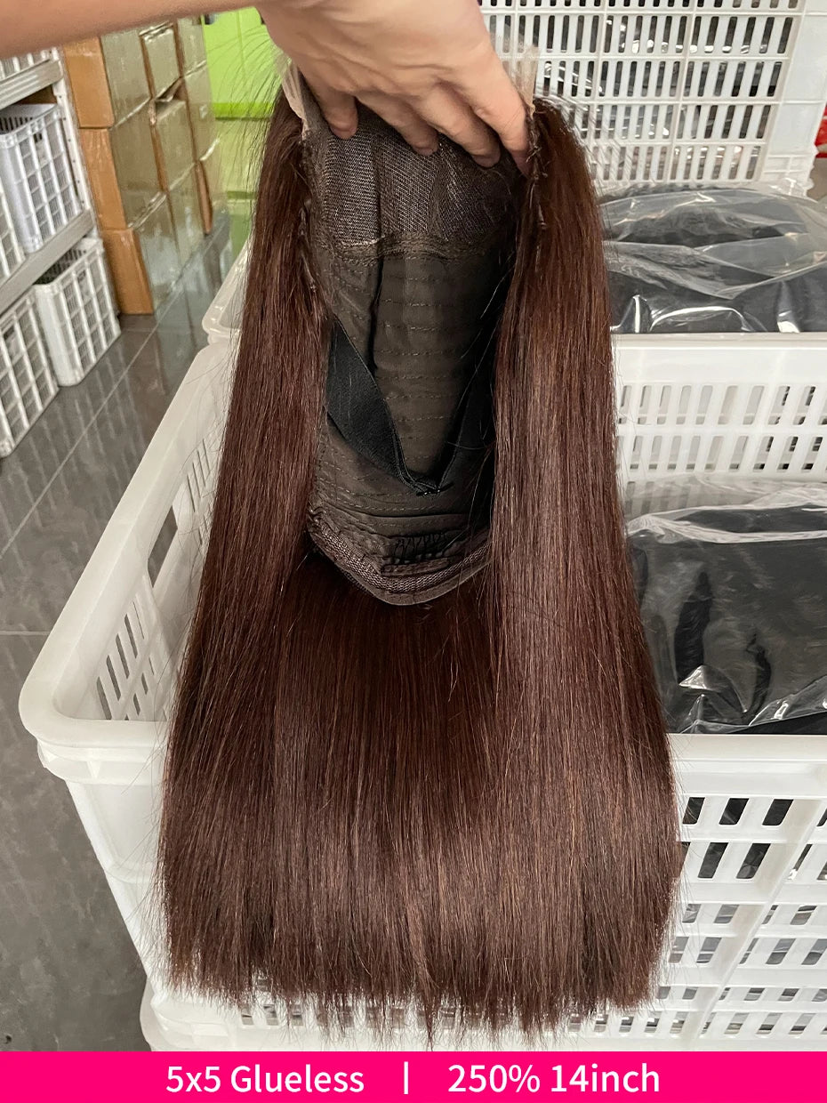 20 22 24 Inch 5x5 Transparent Bone Straight #2 Color 13x4 13x6 Lace Frontal Wig 250 Density Vietnamese Human Hair Wigs For Women
