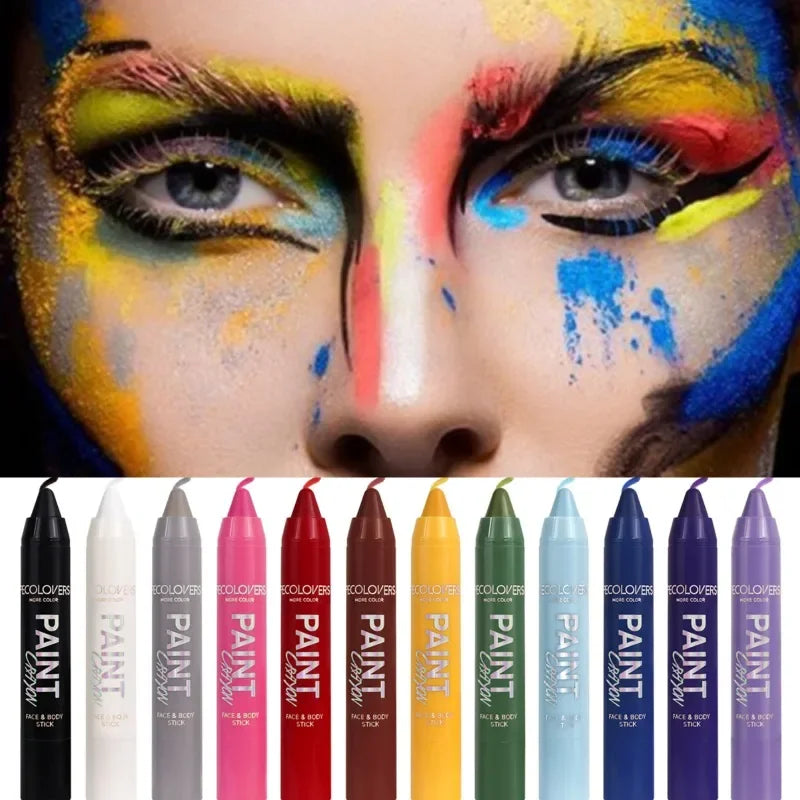 Face & Body Paint Sticks Body Paint Glow in The Dark Under UV Lights Face Painting Crayon Sticks Party Halloween Makeup