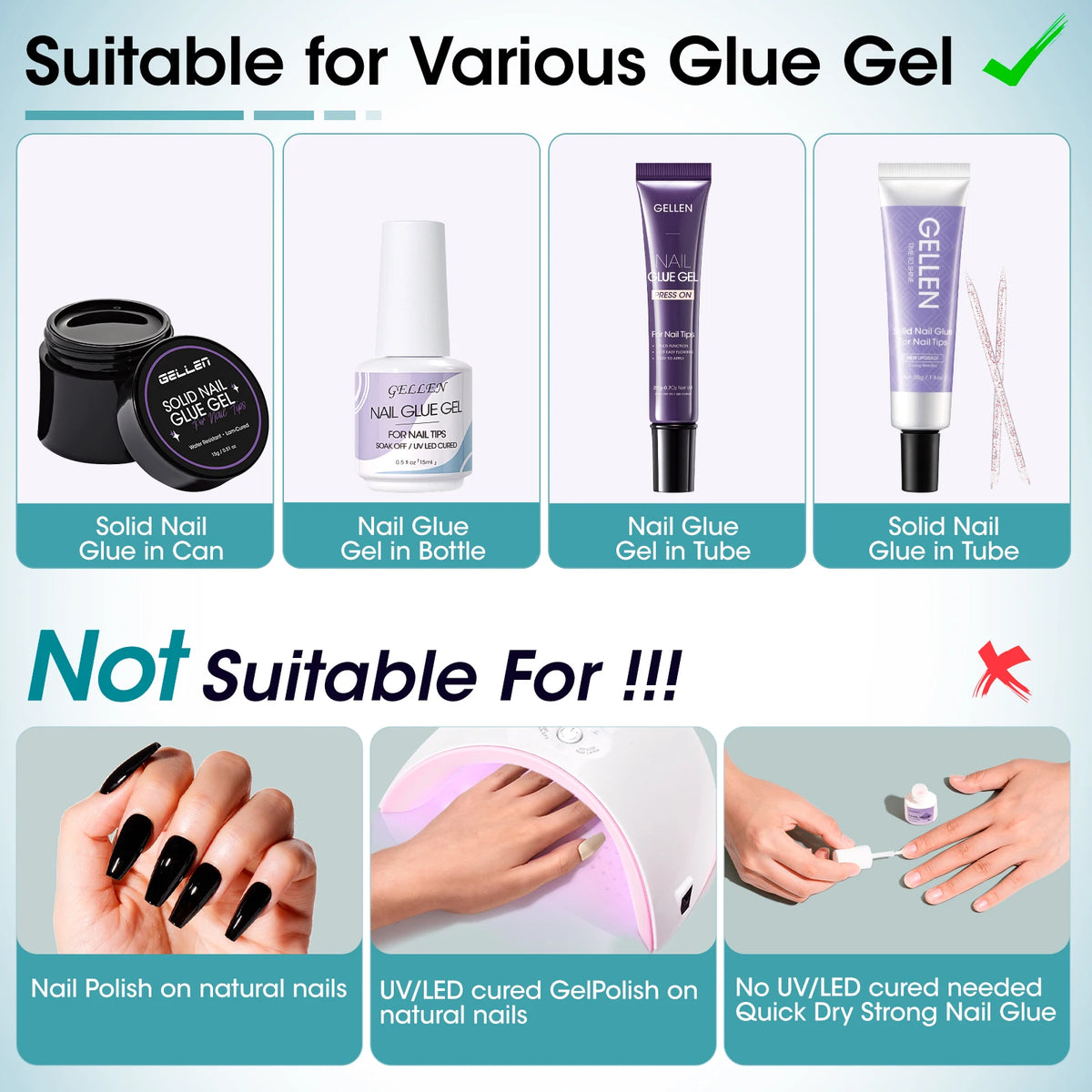 GELLEN Nail Polish Remover 16 Fl Oz Non Acetone Pump Bottle Gel Nail Soak Off Remover Kit Vegan Cruelty Free Gentle Nail Care