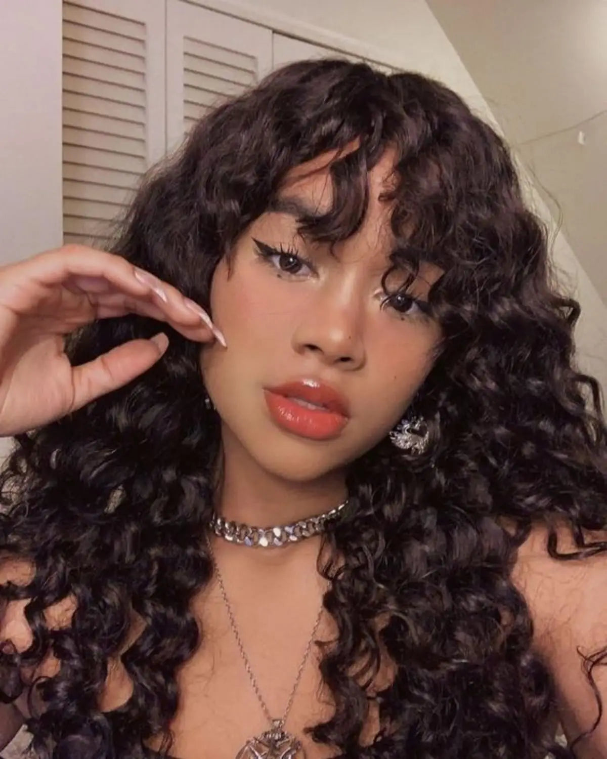 Water Wave Human Hair Wigs With Bangs For Women Full Machine Made Wigs Cheap Brazilian Remy Hair Wigs