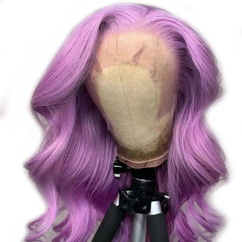 Navy Blue Light Pink Deep Wave Lace Front Wigs Free Part Long Curl Wavy Heat Fiber Synthetic Wig Makeup Cosplay Black Women Use