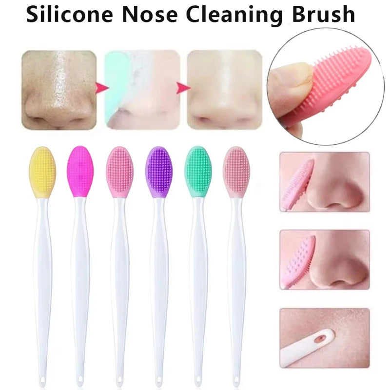 1-5pcs Skin Care Lip Exfoliating Facial Cleansing Face Scrub Nose Brush Blackhead Remove Silicone Double-Sided Skin Care Tool