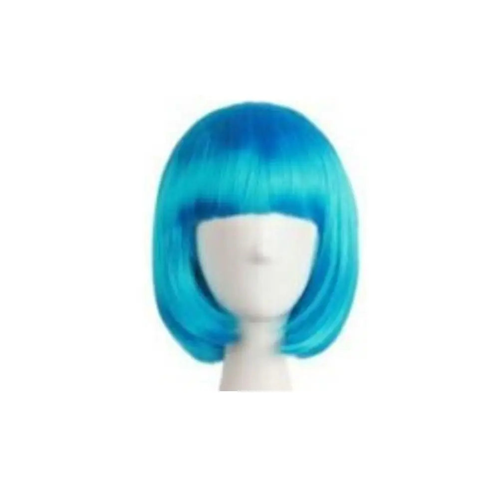 Multiple Color Fashion Full Wig Short Straight Hair Bob Wig Synthetic Hair Customized Synthetic Lace Headgear