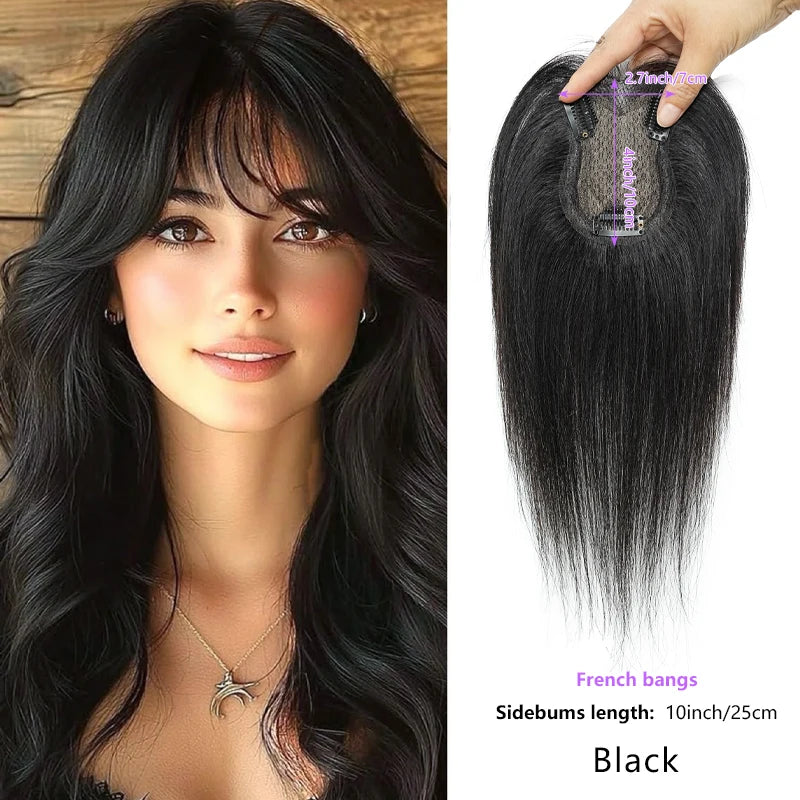 100% Human Hair 7X10cm Butterfly Hairnet Extensions Improve Hair Volume Hair Topper Wig Piece Swiss Lace Pieces Wigs for Women