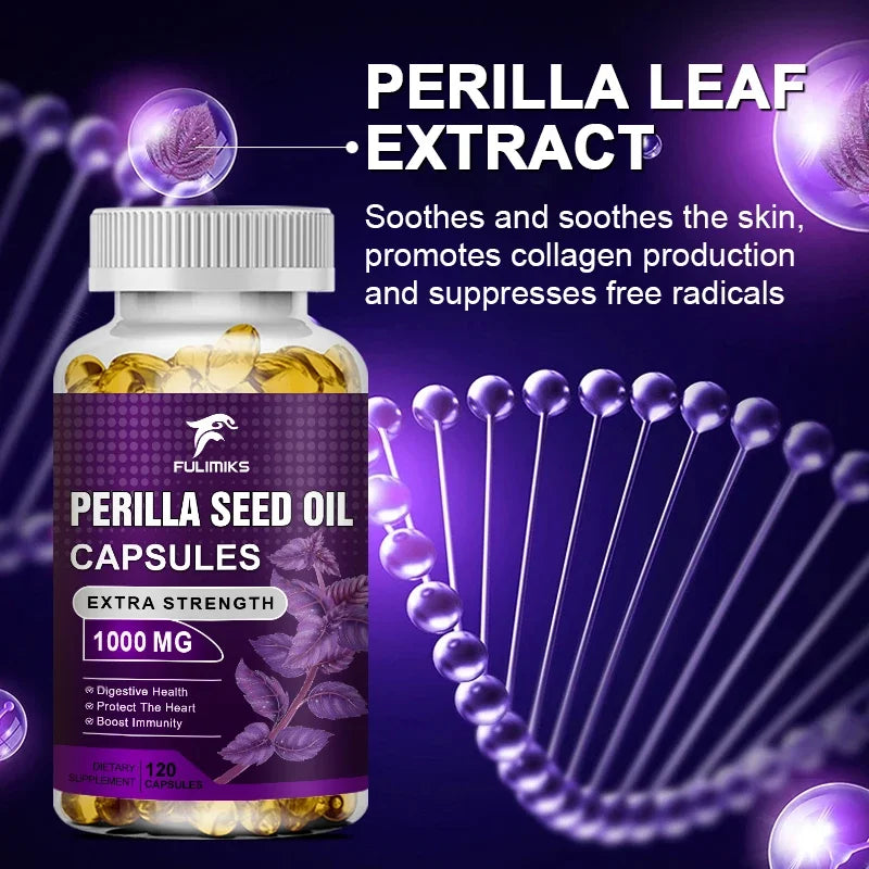 Perilla Seed Oil Capsules, Support for Healthy Modulation of Th2 Cytokines, Allergy Relief, Respiratory and Immunity Booster