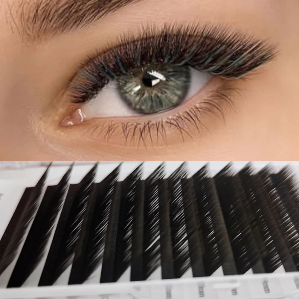 Glitter Individual Lashes Colorful Glitter False Eyelash Extension Russian Volume Premade Fan Christmas Halloween Mink Lashes