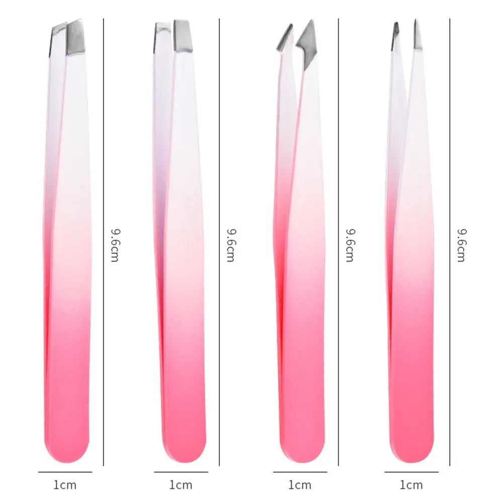Colorful Eyebrow Pliers Stainless Steel Hair Removal Eye Brow Tweezer Multipurpose Eyelash Extension Oblique Mouth Tip Make Up