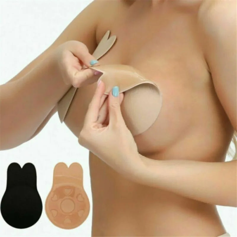 Women Breast Lifting Stickers Push Up Bras Silicone Invisible Chest Strapless Breast Rabbit Lift Up Tape Nipple Cover Bra Pads