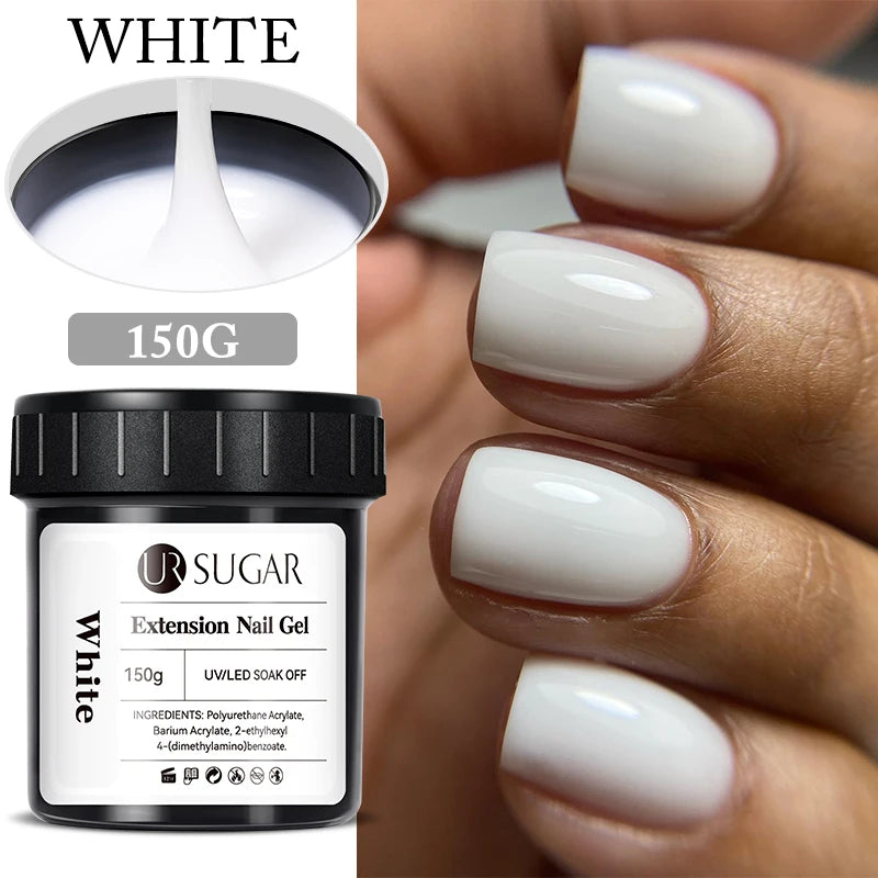 UR SUGAR 150g Jelly Gel Nail Extension Gel Milky White Nude Pink Quick Building UV Nail Hard Gels Self Leveling Construction Gel