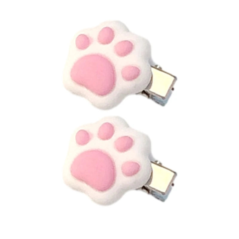 1pc/1pair Mini Cat Paw Shape Hairpin Teens Christmas Ponytail Bangs Hair Clip