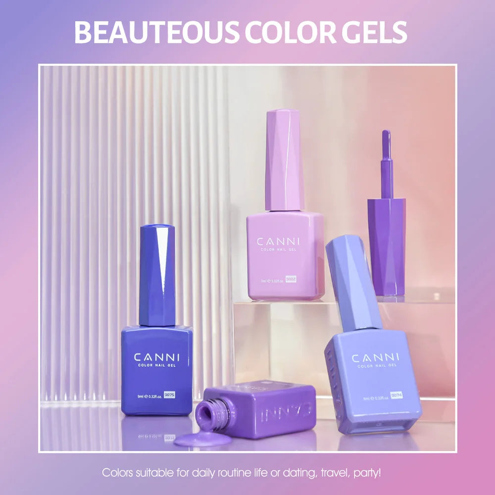CANNI Hema Free Nail Gel Polish Christmas Red Color Collection Semi Permanent Nail Dehydrator Primer 9ml French Gorgeous Color