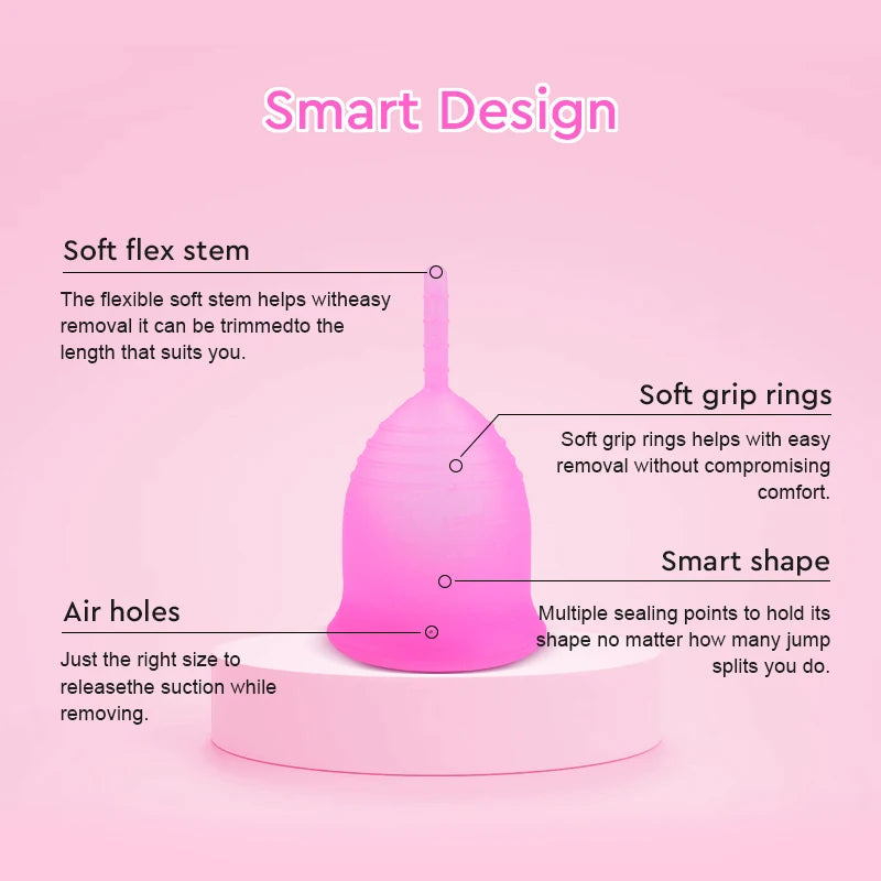 Soft Menstrual Cup 100% Medical Silicone Woman Period Use Hypoallergenic Certified Menstrual Collectors Menstruation Cups