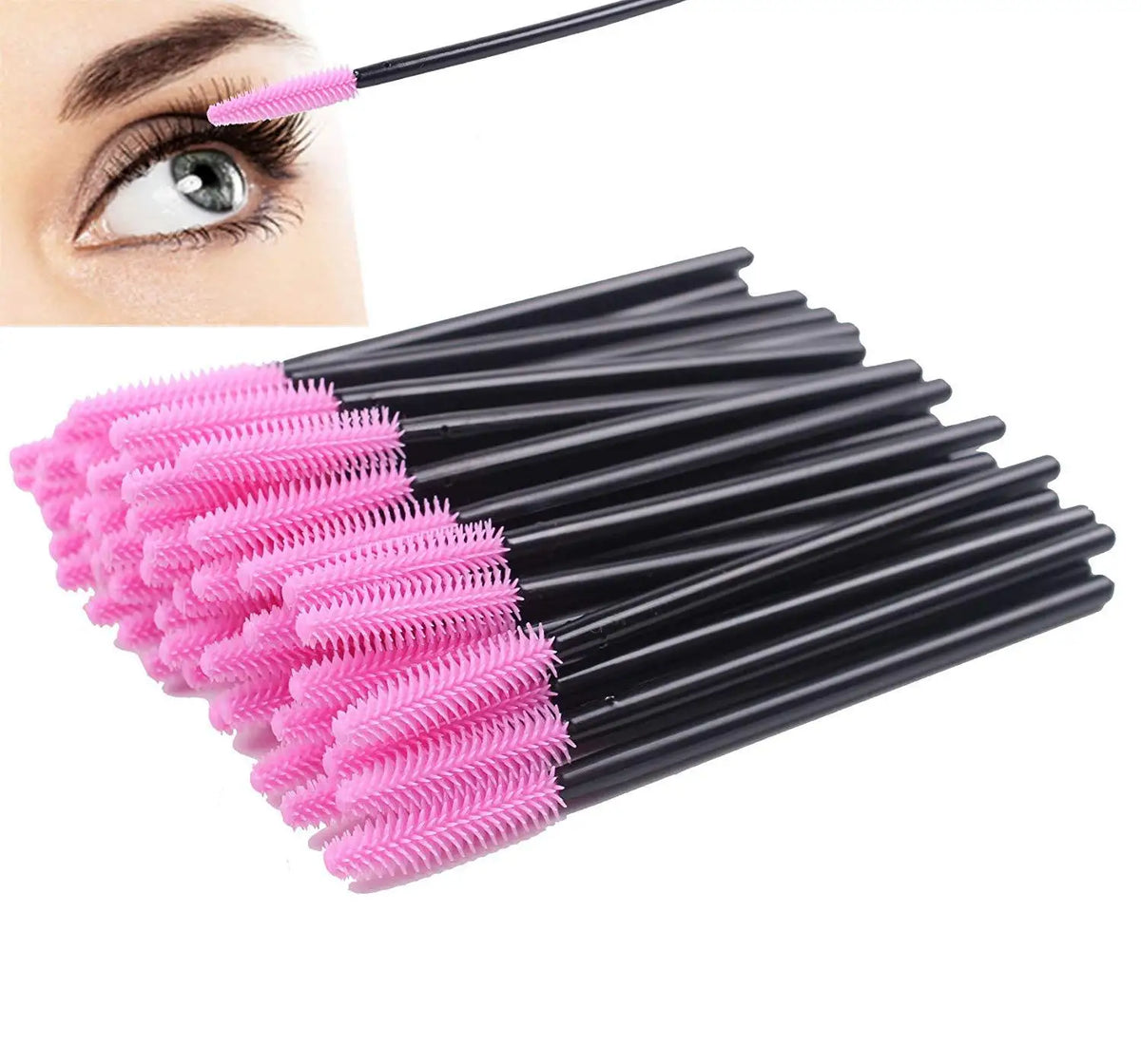 25/50PCS Eyelash Brush Silicone Gel Eyelashes Brushes Mascara Wands Applicator Spoolers Lashes Cosmetic Brushes Makeup Tools