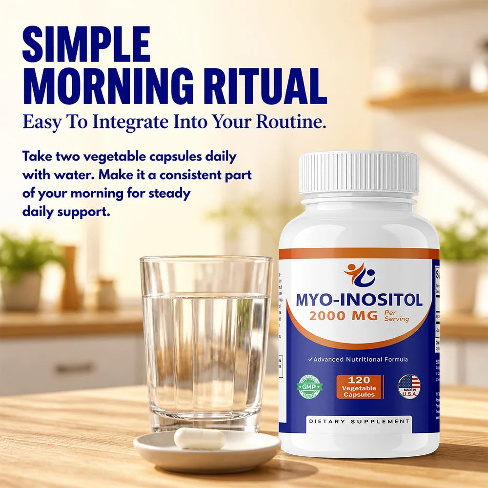Myo-Inositol 2000 mg - Promotes Hormonal Balance and Ovarian Health, Regulates Menstrual Cycles, and Improves Mood