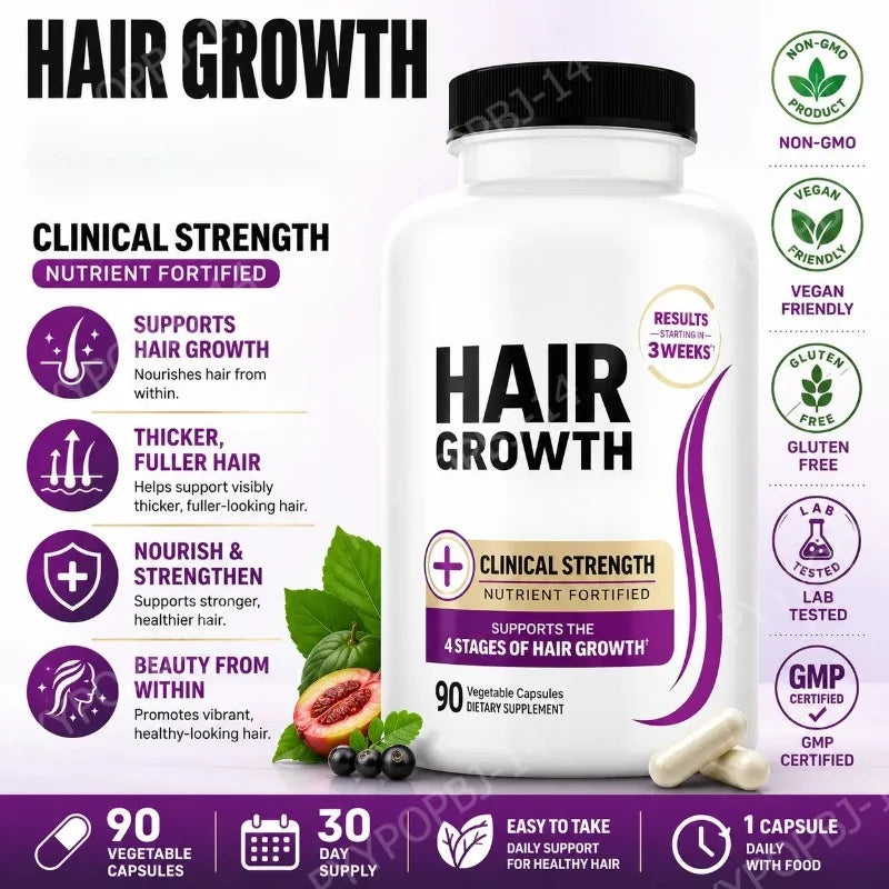 Hair Wellness Multivitamin – with Biotin, Collagen & Botanicals – Supports Healthy Hair – 90 Vegetable Capsules