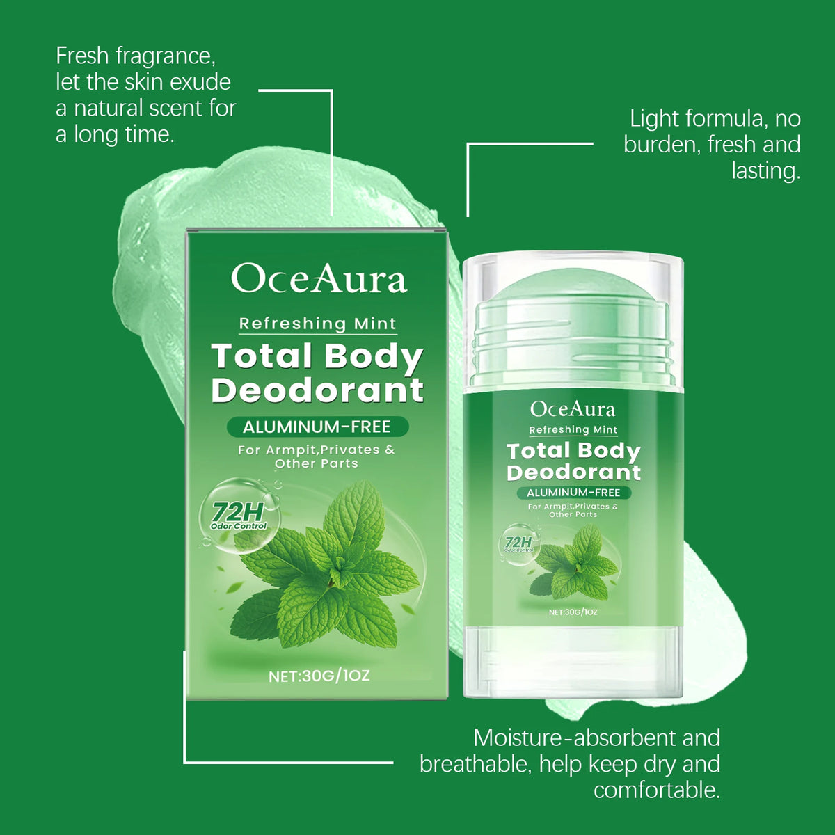 Mint Fragrance Underarm Antiperspirant Deodorant Stick Body Odor Remover Lasting Portable Armpit Anti Sweaty Stick For Women Men