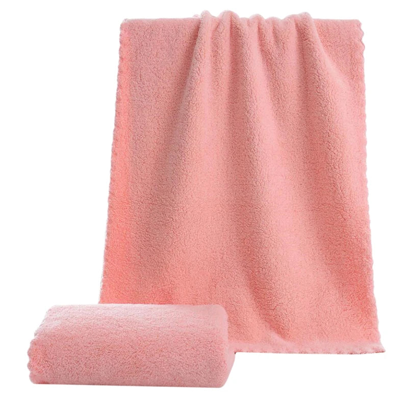 Soft Towel Bath Washing Cleaning Swimming Bathing Tools Dry Hair Water Absorbent Double-Sided Coral Velvet Microfiber Towel