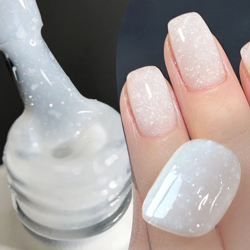 BORN PRETTY 10ml Snow Glitter Jelly Gel Polish Christmas Vernis Semi Permanent Nail Art Soak Off UV Gel Manicure Nail Supplies