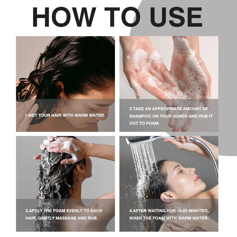 New Hair Dye Shampoo 5-in-1, Containing Ginger and Biotin. Long-Lasting Color Retention and Coverage of Gray Hair. Long-Lasting