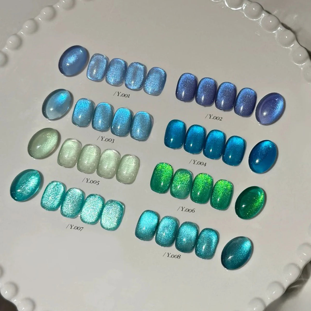 MIANEL 10ML 2026 New Satin Blue Glacier BubbleCrystal Cat Eye Gel Nail Polish For Nail Salons Blue Nails 1-8PCS