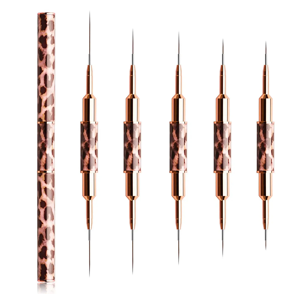 5-25mm Leopard Print Nail Art Brushes Double HeadLiner Brush Striping Drawing Painting Nail Design Brushes Manicure Thin Details