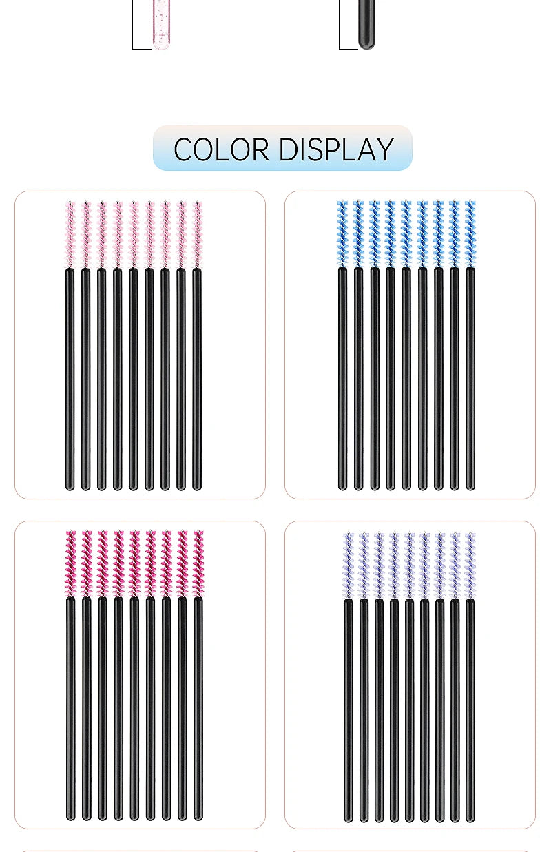 200/500 Pcs Eyelash Brushes Disposable Crystal Fine Head Eyebrow Brush  Mascara Wand Applicator Lashes Extension Makeup Tools
