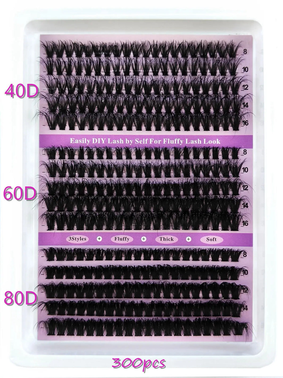 New 15Rows Fluffy Cluster Lashes 60D-160D Natural Thick Eyelash Clusters D/CC/DD Individual Lashes DIY Eyelashes Extension