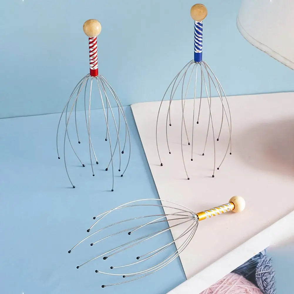 1/2/3/4/5/10pcs Random Color Silicone Octopus Head Massager Five Claw Roller Deep Scalp Massage Tool  Food-Grade for All Hair