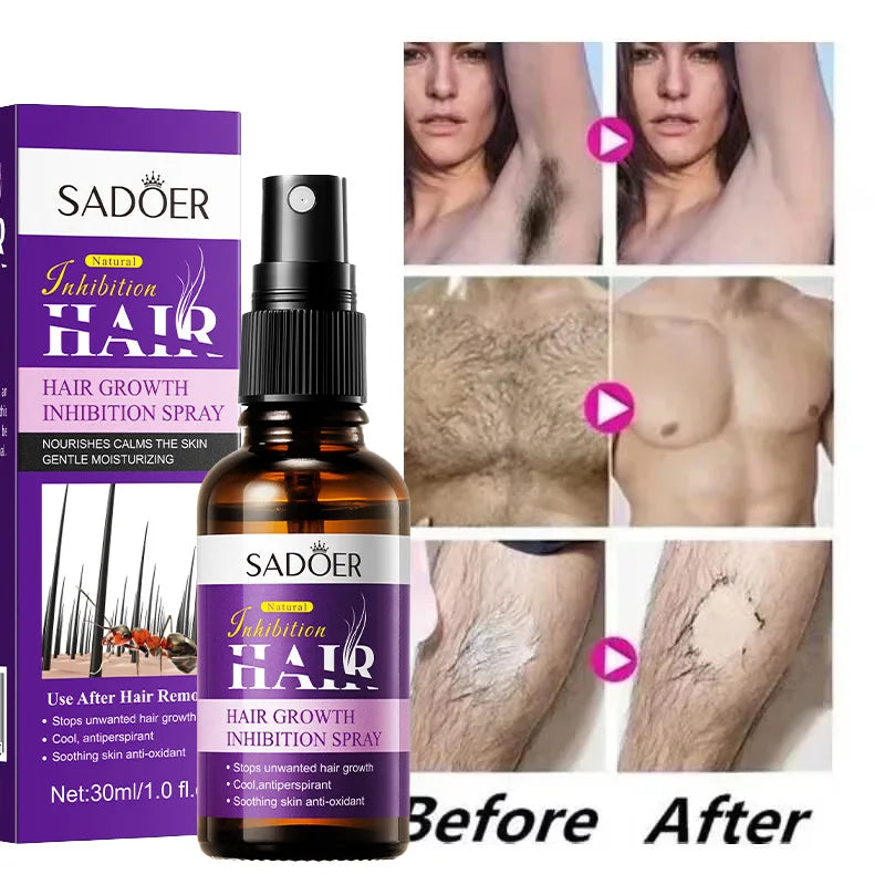 Hair Inhibition Serum Spray Painless Permanent Depilatory Cream Slow Hair Regrowth Full Body Private Parts Silky Skin Care