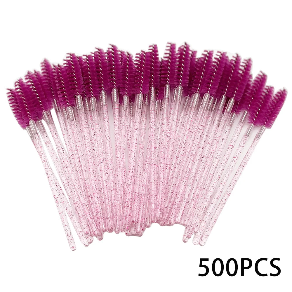500/1000pcs Eyelash Brush Applicator Lash Mascara Wands Brushes For Eyelash Extension Eyebrow Spoolies Beauty Tools