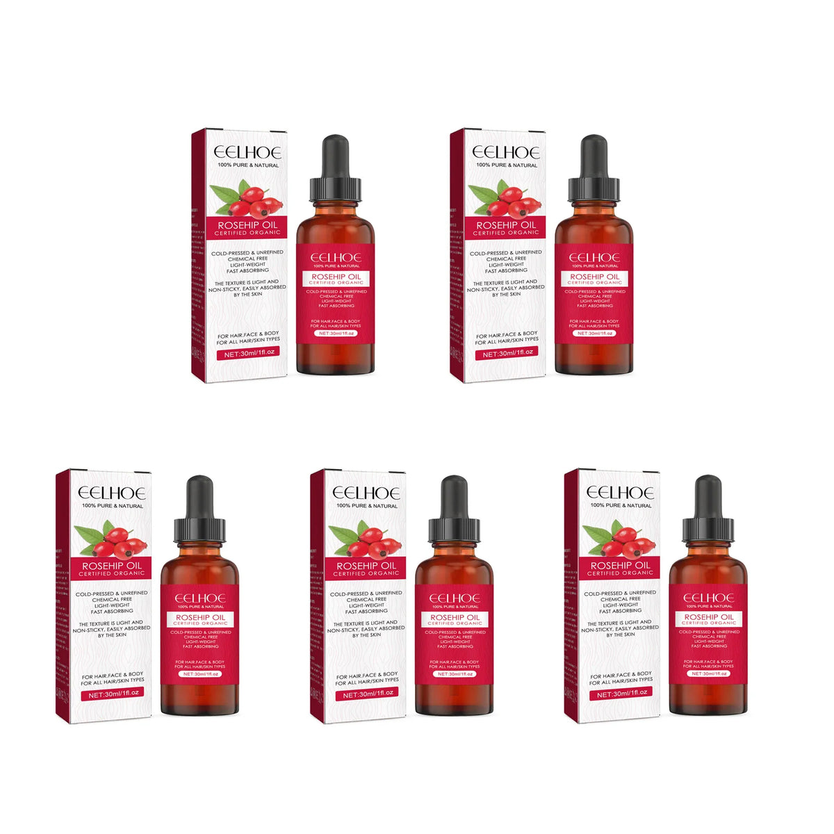 EELHOE Rosehip Facial Essential Oil Fade Fine Line Lifting Firming Repair Smooth Moisturizing Whitening Nourishing Skincare Oil