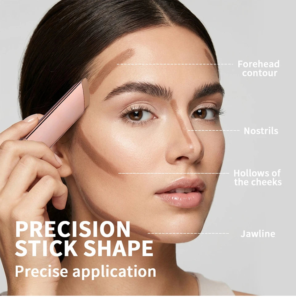 3D Bronzer Contour Stick Face Makeup Lasting Smooth Contour Bronzing & Contouring 2 IN 1 Creamy Bronze Stick Cosmetics 5 Colors