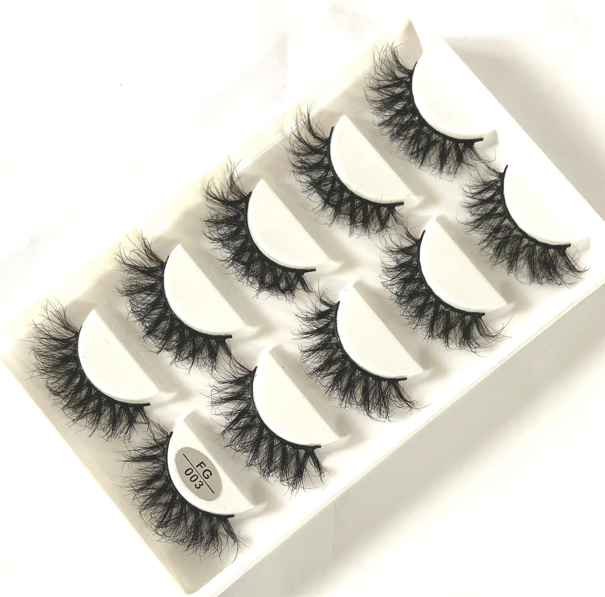 HBZGTLAD 5Pairs Handmade Mink Lashes Short False Eyelashes Dense Natural Long Messy Eye Lashes Reusable Stage Makeup Eyelashes