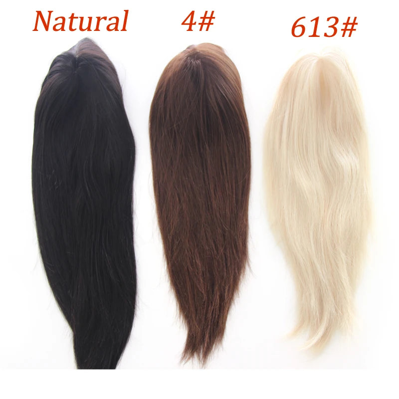 New Women Toupee Thin Skin Full PU 0.06mm Women Topper Vloop Brazilian Human Hair Wigs 7x9inch Natural Human Hairpiece System