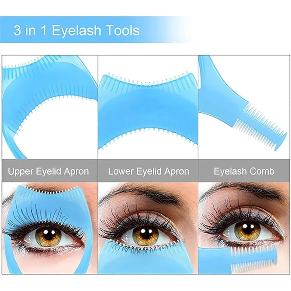 Eyeliner Assistant 3-In-1 Eyelash Comb Template Protect Eyes Crystal Mascara Shield Cosmetic Guide 3 In1 Eyelashes Tools