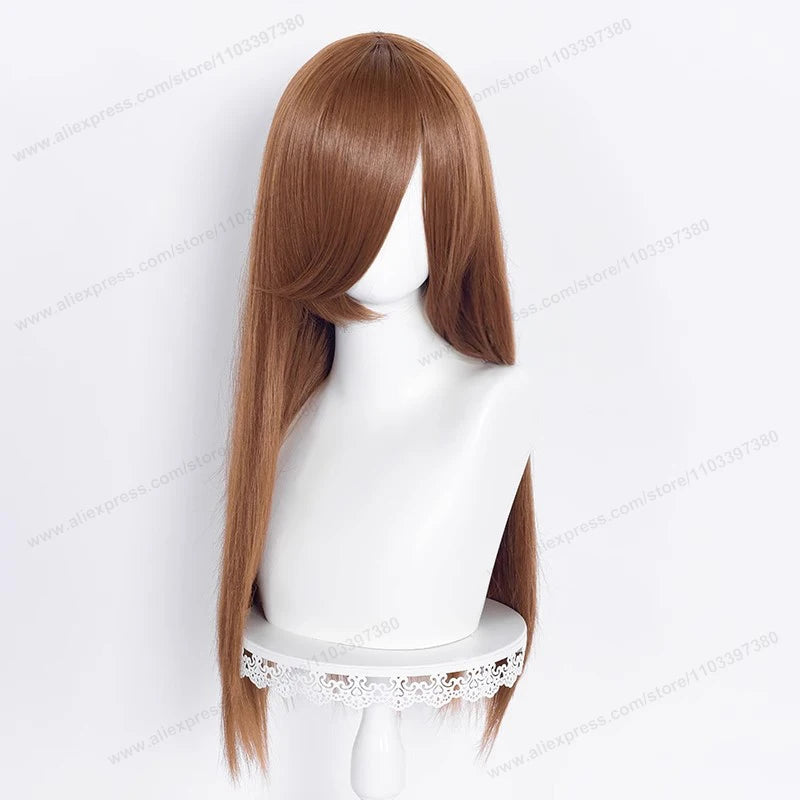 60cm Long Straight Cosplay Synthetic Wig With Bangs Golden Yellow Green Blonde Purple Heat Resistant Hair Anime Wigs + Wig Cap